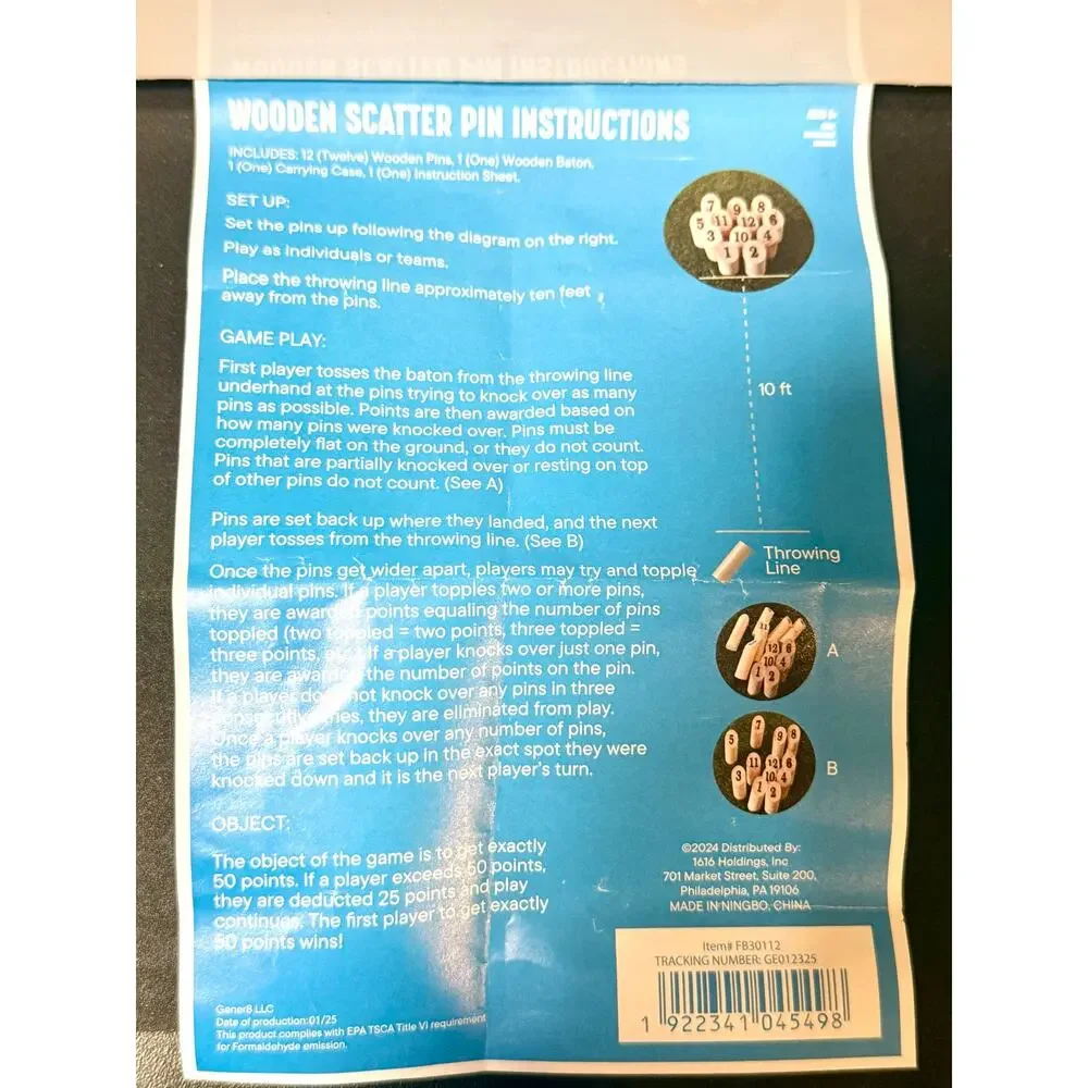 GoSports Skittle Scatter Numbered Block Toss Game new in carry bag